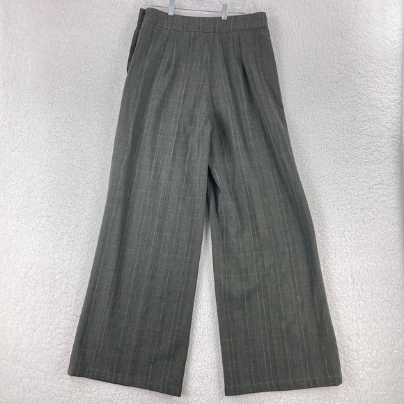 Hello Bunny Vixen Brown Wide Leg Dress Pants Womens Side Button High Rise Size L - Picture 11 of 15